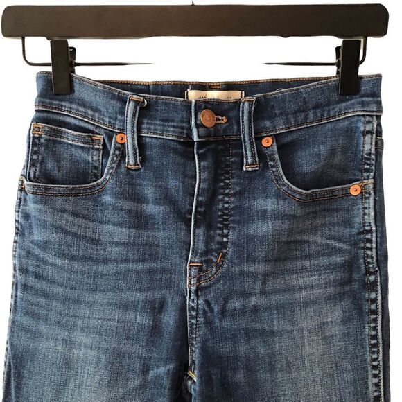 Madewell 10” high rise skinny jeans dark blue wash - Picture 5 of 10